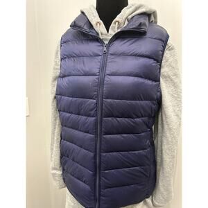 Sarin Mathews Down Puffer Vest Purple Quilted Zip Front Lightweight Small